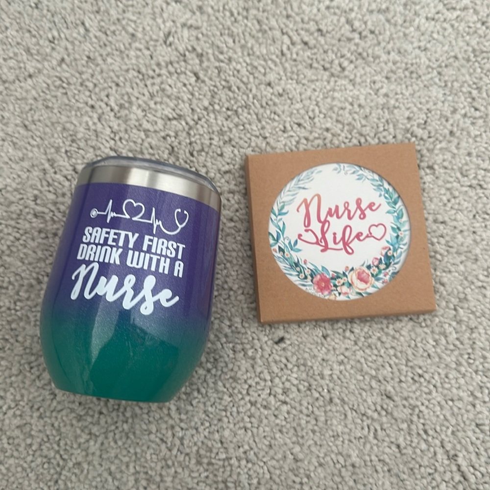Nursing cup and coaster package